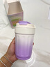 鯨奈斯陶瓷內膽早餐杯豆漿杯外帶便攜上班族保溫吸管杯子裝咖啡牛奶家用 薰衣草紫【陶瓷膽更保溫更安全】 曬單實(shí)拍圖