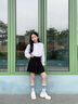 IVY HOUSE常春藤童裝女童2024年春季新款  舒適百搭學(xué)院風(fēng)百褶半身裙JK短裙 黑色 140cm 曬單實(shí)拍圖