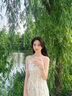 FEISIMI輕奢品牌連衣裙女2025年春秋季新款女裝衣服法式碎花吊帶長裙子 吊帶裙+開衫 L 曬單實拍圖