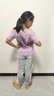 芭菲悅童裝女套裝女童休閑運動服夏裝女大童兒童裝夏季短袖長褲兩件套 字母炫彩褲-紫-套裝 140建議身高130-140CM左右 曬單實拍圖