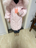 艾萊依甜美毛球羽絨服女質(zhì)感狐貍毛領(lǐng)長款連帽保暖鴨絨外套 初桃粉S 曬單實(shí)拍圖
