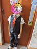 閃閃藍(lán)寶 夏季新款兒童禮服花童兒童西裝套裝主持人服裝表演服小孩西裝演出服鋼琴演出服幼兒園畢業(yè)衣服男孩 黑色四件套（馬甲+短袖襯衫+長褲+領(lǐng)結(jié)） 130cm建議體重43-50斤 曬單實(shí)拍圖