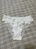 六只兔子性感蕾絲大蝴蝶結(jié)女內(nèi)褲棉質(zhì)底檔輕柔半透朦朧純欲加倍三角褲 白色 1條 M 曬單實拍圖