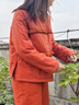 朵朵·可可冬季新款夾棉格子新年本命年紅色結婚女長(cháng)袖家居服套裝 橙紅 厚款 S (155) 曬單實(shí)拍圖