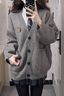 DXOT2025新款休閑甜美毛衣秋冬日系JK制服校供感針織衫長(cháng)袖寬松學(xué)院風(fēng) 灰色 均碼 曬單實(shí)拍圖