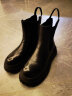 百丽切尔西靴女商场同款黑色英伦皮靴短靴加绒X2G2DDD1 黑色 36 实拍图