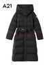 A21冬季女裝中長(cháng)羽絨服收腰設計連帽舒適防風(fēng)保暖羽絨服 黑色 S 曬單實(shí)拍圖