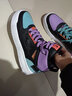 喬丹女板鞋高幫保暖革面棉鞋潮流撞色加絨板鞋休閑皮面防水運動(dòng)鞋 黑色電光紫（鴛鴦色-男） 43 曬單實(shí)拍圖