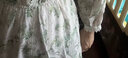百圖betu女裝秋季新款連衣裙花邊V領(lǐng)碎花收腰繡花連衣裙女2308T79 綠色 M 曬單實(shí)拍圖