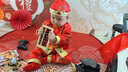 洛留云一周歲寶寶衣服男童春秋抓周禮服兒童唐裝百天生日滿月套裝周歲服 長(zhǎng)袖雙層【八方來(lái)?！?件套 衣褲鞋帽襪鎖 90 /適合12-18個(gè)月 曬單實(shí)拍圖