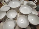 舍里白色陶瓷餐具家用碗碟套裝米飯碗釉下彩2025新款面碗湯碗純色餐具 4.6英寸碗【十件裝】 曬單實拍圖