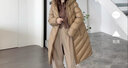 朗姿白鵝絨立領(lǐng)連帽中長款繭型羽絨服外套女款冬季新款上衣 深玫瑰金色 XXL 曬單實拍圖