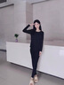 金立芬莫蘭迪色秋衣秋褲女純棉打底衫修身秋冬線衣線褲薄款保暖內(nèi)衣套裝 淺灰色｜套裝 XL 【體重110-130斤】 曬單實(shí)拍圖