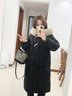 林羽森大毛領冬裝加厚棉服女冬中長款過膝冬新款韓版寬松牛角扣棉衣外套 黑色 M 推薦115-130斤 曬單實拍圖