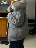 UR2024冬季新款女裝簡(jiǎn)約休閑拼接毛領(lǐng)連帽羽絨服UYL140027 曬單實(shí)拍圖