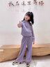 FIDQIOG國際大牌女童厚T恤套裝秋裝2025新款時(shí)髦洋派兒童衣服女孩大童運 羅蘭紫色[春秋新款] 150cm 均碼 曬單實(shí)拍圖
