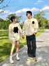 MDlila可愛貓情侶裝衛(wèi)衣春秋季2025新款一男一女網(wǎng)紅百搭外套裝定制 白色+白色 L 男+女M 曬單實拍圖
