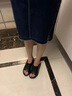 百麗尚熙系列厚底涼鞋女2025夏季新款女鞋百搭休閑一字帶皮面高跟坡跟涼拖 米色 37 曬單實拍圖