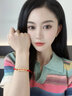 周鼎生五帝錢幣999足金黃金轉(zhuǎn)運(yùn)珠編織紅繩情侶手鏈男女銅錢腳鏈本命年 紅線款小版五帝錢幣 約0.8-1g 曬單實(shí)拍圖