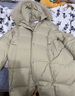 伊芙麗90白鴨絨淺綠色時尚連帽中長款羽絨服外套女2024秋冬新款 淺綠 155/80A/S 80-112斤 曬單實(shí)拍圖