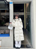 她芙（tafu）品牌女裝羽絨服女長(zhǎng)款2025年冬季新款時(shí)尚氣質(zhì)過(guò)膝連帽白鴨絨外套 米白色 M 建議120-140斤 曬單實(shí)拍圖