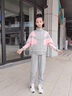 FNJ KIDS女童套裝秋冬新款洋氣中大童運動(dòng)衣服兒童棒球服兩件套 R802米色 150 (建議身高140-150cm) 曬單實(shí)拍圖