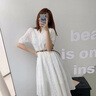 皮爾卡丹（pierre cardin）短袖白色真/絲連衣裙女夏季2025年新款桑蠶絲裙子 白色 M 曬單實(shí)拍圖
