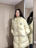 舒芳蝶（shufangdie）棉服女冬季2024年新款韓系中長款奶黃牛角扣棉衣棉襖厚外套小個子 奶黃 M 曬單實拍圖
