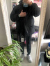 安初夏華夫格棉服男士套裝秋冬季新款棉襖子立領保暖面包服衣服男裝外套 黑白棉衣+黑毛衣+黑西褲 XL 【推薦120-140斤】 曬單實拍圖