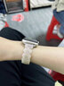 炫戴（XUANDAI）適用蘋(píng)果手表表帶s9/s10樹(shù)脂apple watch ultra表帶可愛(ài)iwatch s8手表帶s7/6/se男女夏天透氣配件 熒光白-多巴胺樹(shù)脂*圓滑不傷手 適用 iwatc 曬單實(shí)拍圖
