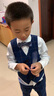 衣諾坊兒童西服套裝演出服男童主持人西裝花童禮服 藏青格子套裝 130碼 曬單實(shí)拍圖