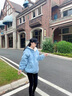 COZOK女生羽絨棉服女外套秋冬款羊羔絨加絨加厚學(xué)生兩面穿短款棉服棉衣 藍色-兩面穿 XL 【建議115-125斤】 曬單實拍圖