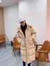 宏資琦羽絨棉服女過膝2025年冬季新款韓版寬松棉衣女裝連帽加厚棉襖外套 卡其色（帽子可拆卸） M （建議106—115斤） 曬單實拍圖