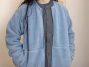 无印良品 MUJI 女式  长毛抓绒 夹克 短款外套女  简约风 BB2NSA3A 浅蓝色 L(165/88A) 实拍图