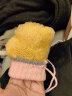 迪尼贝儿（DNBR）1-3岁儿童手套冬季加厚保暖婴儿针织加绒男女童宝宝毛线挂脖手套 灰兔 实拍图
