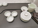 蘇氏陶瓷（SUSHI CERAMICS）翡翠玉功夫茶具套裝羊脂玉陶瓷蓋碗青瓷泡茶壺中秋節(jié)日送禮茶具 曬單實(shí)拍圖