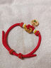 老廟黃金轉(zhuǎn)運(yùn)珠手串足金錢幣鎖鑲碧玉手鏈生日節(jié)日七夕禮物送女友 金重：約0.5g 曬單實(shí)拍圖