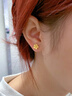 中國(guó)黃金（CHINA GOLD）黃金耳釘女士足金旋轉(zhuǎn)花耳釘純金七夕情人節(jié)禮物送女友老婆 足金旋轉(zhuǎn)花耳釘*金重約1.3g 曬單實(shí)拍圖