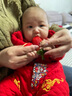 毛毛鴨嬰兒紅色滿月服百天周歲寶寶男女唐裝連體哈衣保暖拜年春秋季衣服 中國風(fēng)保暖3件套 73cm 73碼（建議4-7個月） 曬單實(shí)拍圖