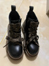 他她（TATA）英倫風(fēng)馬丁靴女氣質(zhì)短筒靴加絨女靴冬商場(chǎng)同款WE901DD3 黑色 35 曬單實(shí)拍圖