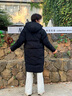 卡帕（Kappa）背靠背保暖羽絨服女款2024新款冬連帽長款防寒服外套男K0EZ2YY08D 黑色-990 M 曬單實拍圖