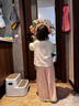 旗鉑漢服女童春秋款新中式唐裝兒童古風(fēng)超仙長(cháng)袖套裝 戲花雨粉 110  曬單實(shí)拍圖