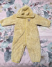 戴維貝拉（DAVE＆BELLA）新生兒連體衣嬰兒外出服女寶寶百天衣服冬裝新款男寶寶爬服哈衣 黃色【現(xiàn)貨】 80cm （建議身高73-80cm） 曬單實拍圖