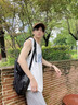 真維斯（Jeanswest）冰絲背心男夏季大碼潮流體恤青少年寬松百搭涼感防曬網(wǎng)眼汗衫衣服 白色(蝶幽蘭) XL /180(建議140斤-160斤左右) 曬單實(shí)拍圖