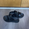 Leaveland楓葉男鞋夏季涼鞋男新款軟底真皮羅馬鞋子男兩用防滑休閑沙灘鞋男 黑色【標(biāo)準(zhǔn)皮鞋碼】 41 曬單實(shí)拍圖