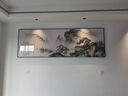 瑞尚（RUISHANG） 新中式客廳裝飾畫(huà)大氣山水畫(huà)橫版沙發(fā)背景墻畫(huà)掛畫(huà)輕奢晶瓷壁畫(huà) 望云樓 210*70/鋁合金邊框+晶瓷面 曬單實(shí)拍圖