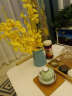 凉笙 简约现代花瓶摆件陶瓷花瓶客厅餐桌茶几装饰品工艺品仿真花假花干花水培花器摆设 新房家居摆件 螺纹花瓶(蓝色) 实拍图