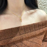 初緒黃金琺瑯蛇吊墜女新款足金999本命年蛇形鎖骨鏈情人節生日禮物 黃金琺瑯蛇吊墜+925銀鏈/約0.56g 曬單實(shí)拍圖