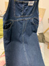 唐獅牛仔背帶裙女秋冬新款韓版寬松直筒裙中長款 牛仔藍(lán) M 曬單實拍圖