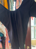 鐵箭（TIEJIAN）兒童舞蹈服女童春夏練功服萊卡棉V領(lǐng)芭蕾舞服上衣培訓班形體服 黑色短袖 160 曬單實(shí)拍圖